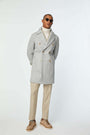 Jersey Chesterfield coat in gray 