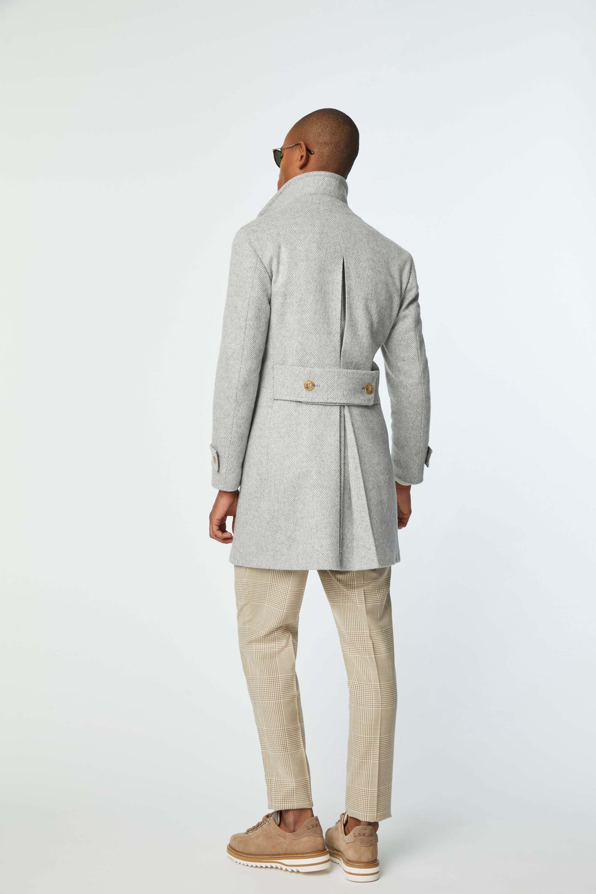 Jersey Chesterfield coat in gray