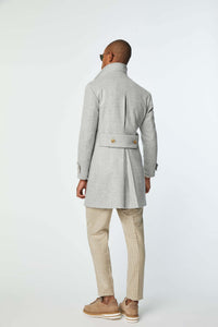 Jersey chesterfield coat in gray light grey