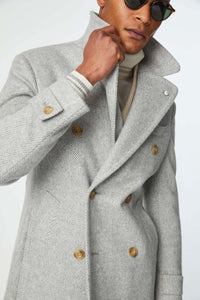 Cappotto chesterfield in jersey grigio chiaro grigio chiaro