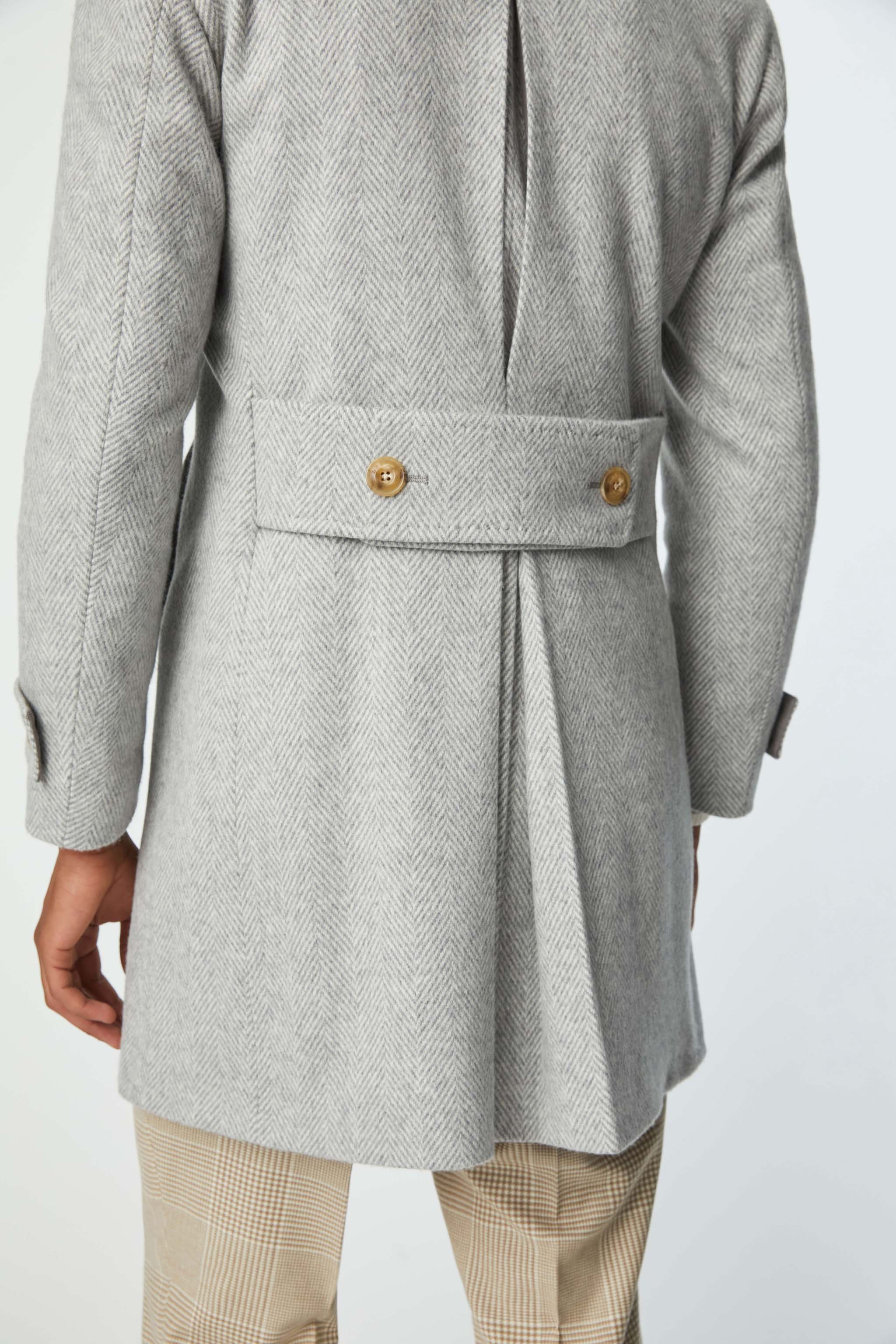 Jersey Chesterfield coat in gray