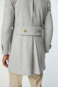 Jersey chesterfield coat in gray light grey