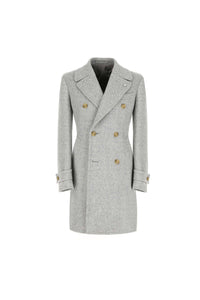 Jersey chesterfield coat in gray light grey