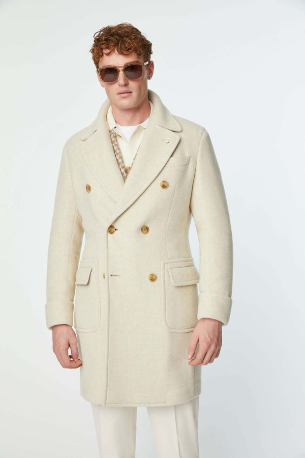 L.B.M. 1911 Cappotto doppiopetto non trattato bianco Cappotto doppiopetto non trattato bianco