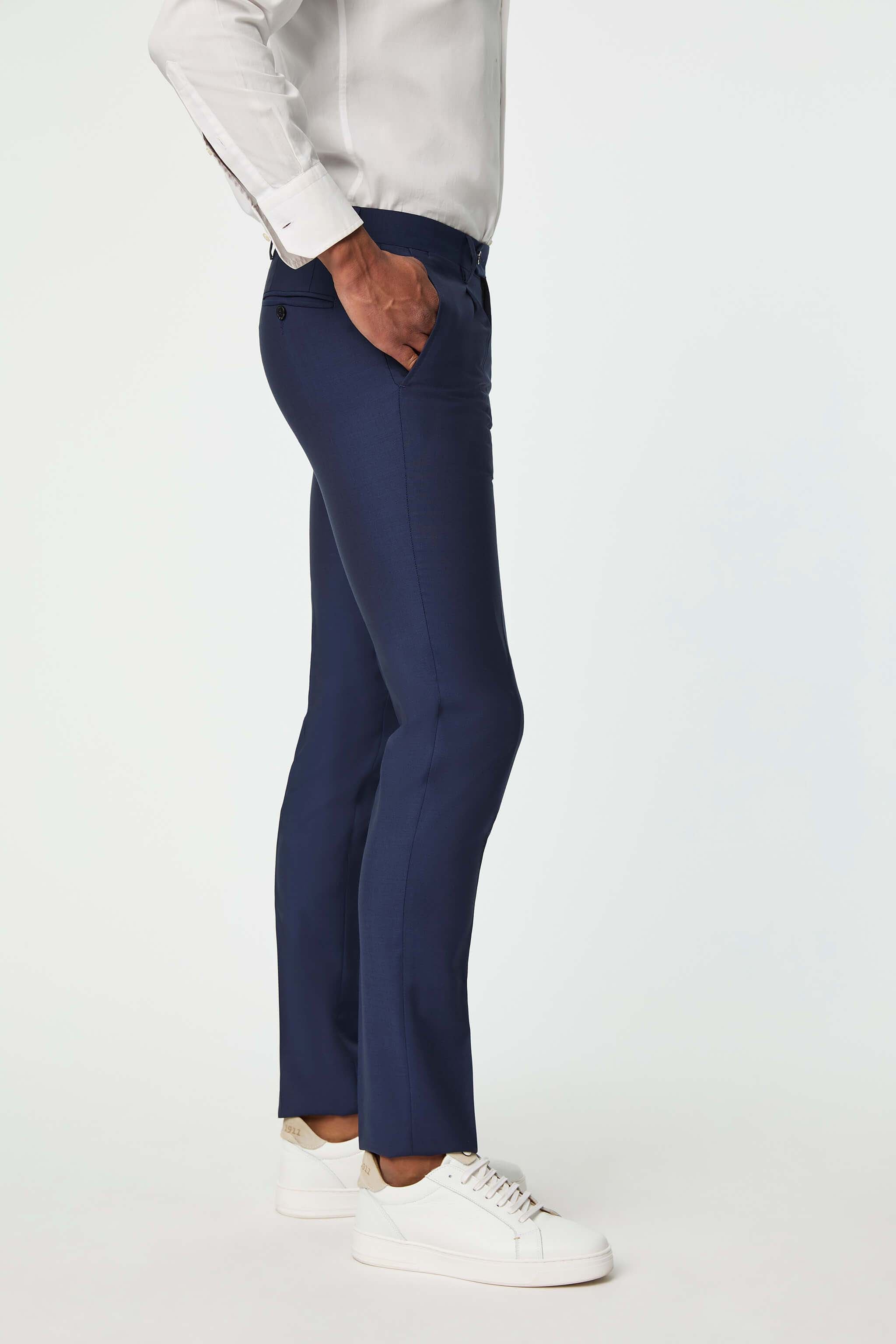 Pantalone Duetto MAI TAI in lana blu elettrico