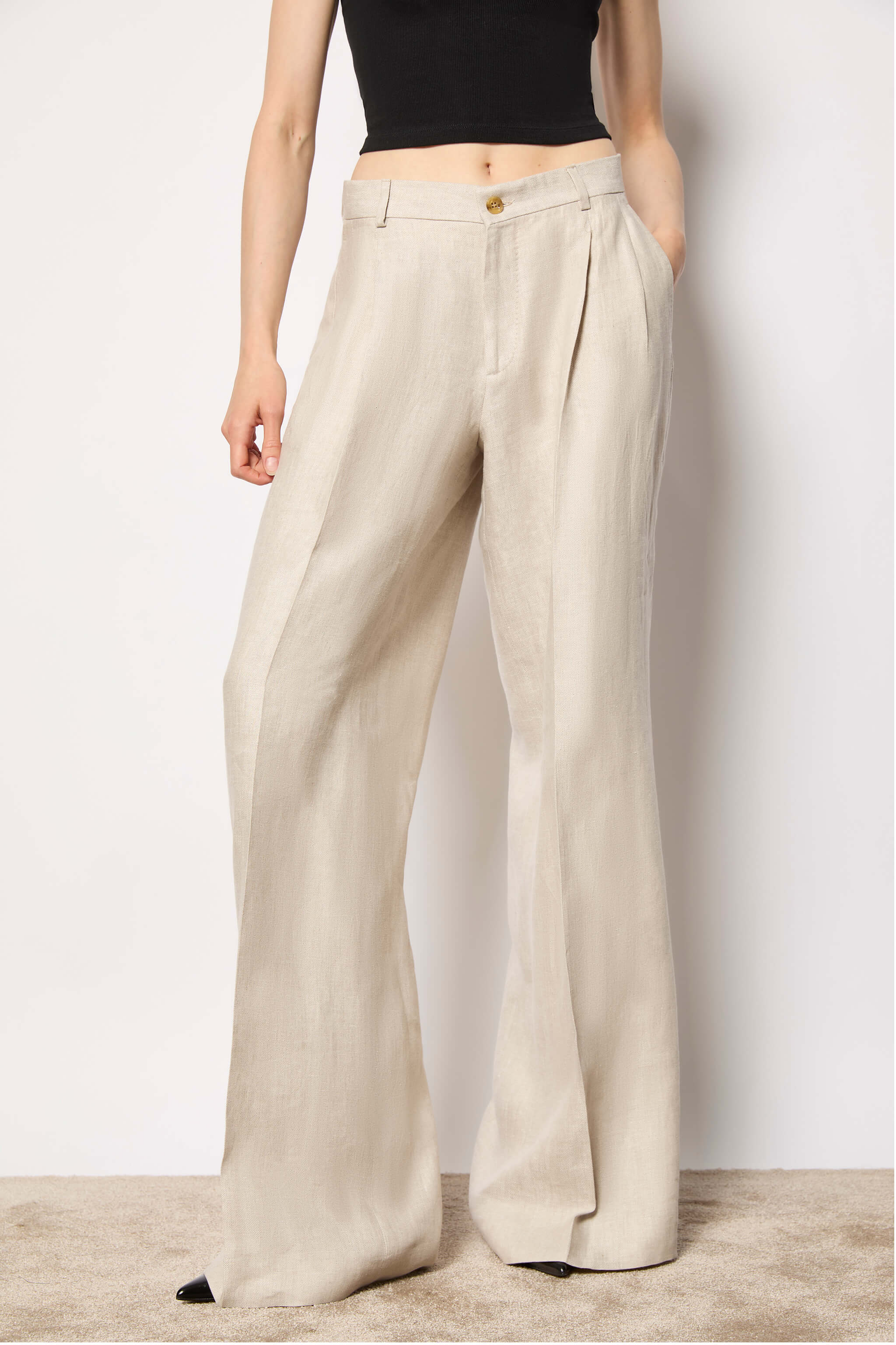 ELISA palazzo pants - sand beige