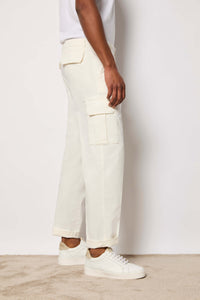 Garment-dyed cargo pants - ivory white