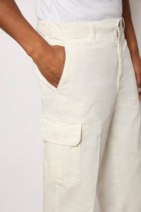 Garment-dyed cargo pants - ivory white