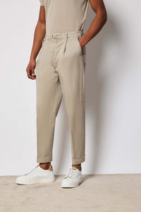 Garment-dyed miles pants beige