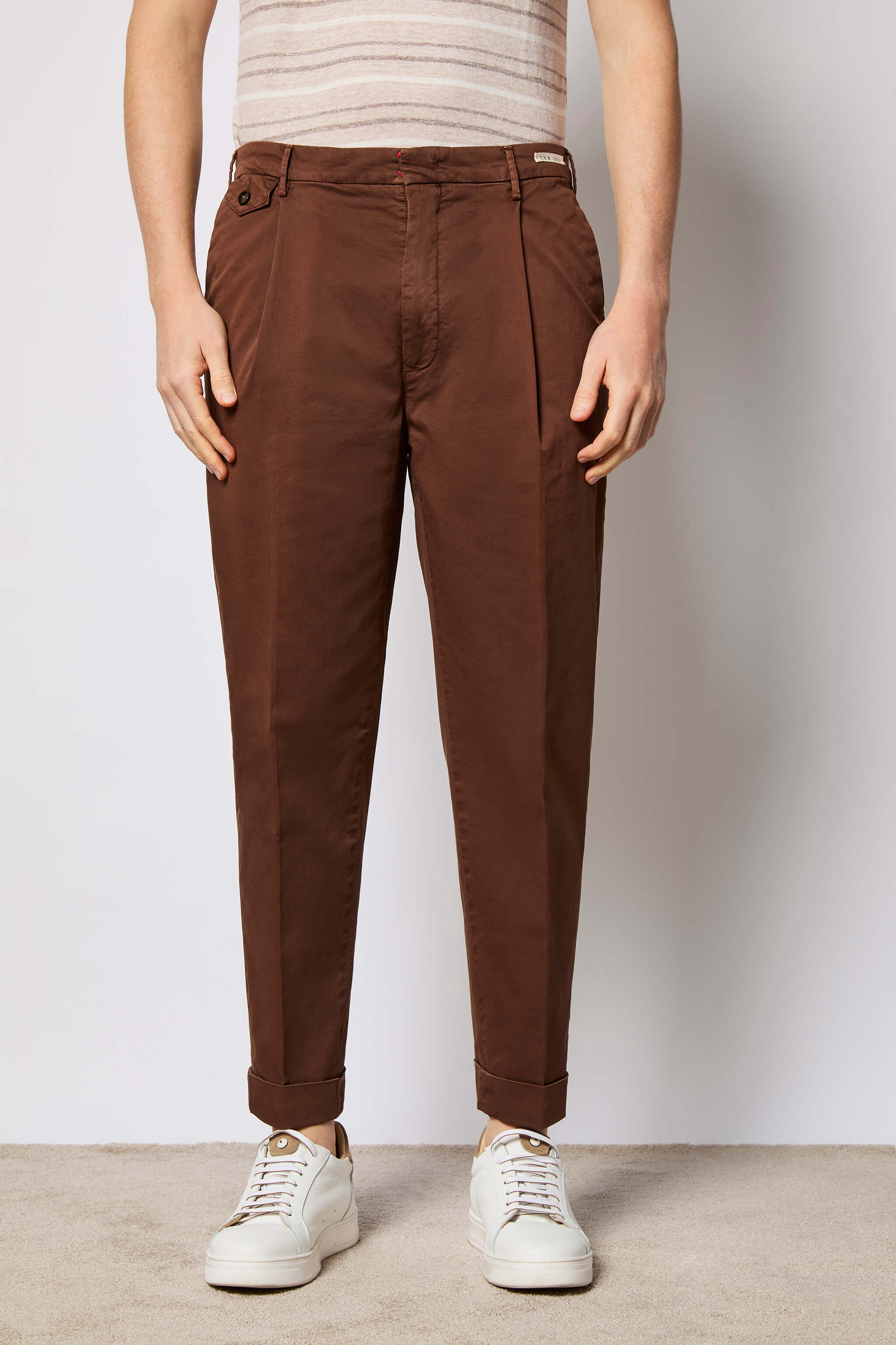 Garment-dyed MILES pants - brown