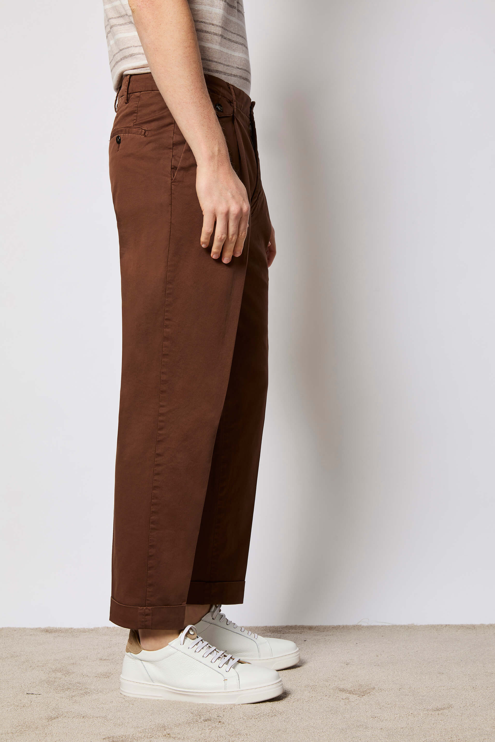 Garment-dyed MILES pants - brown