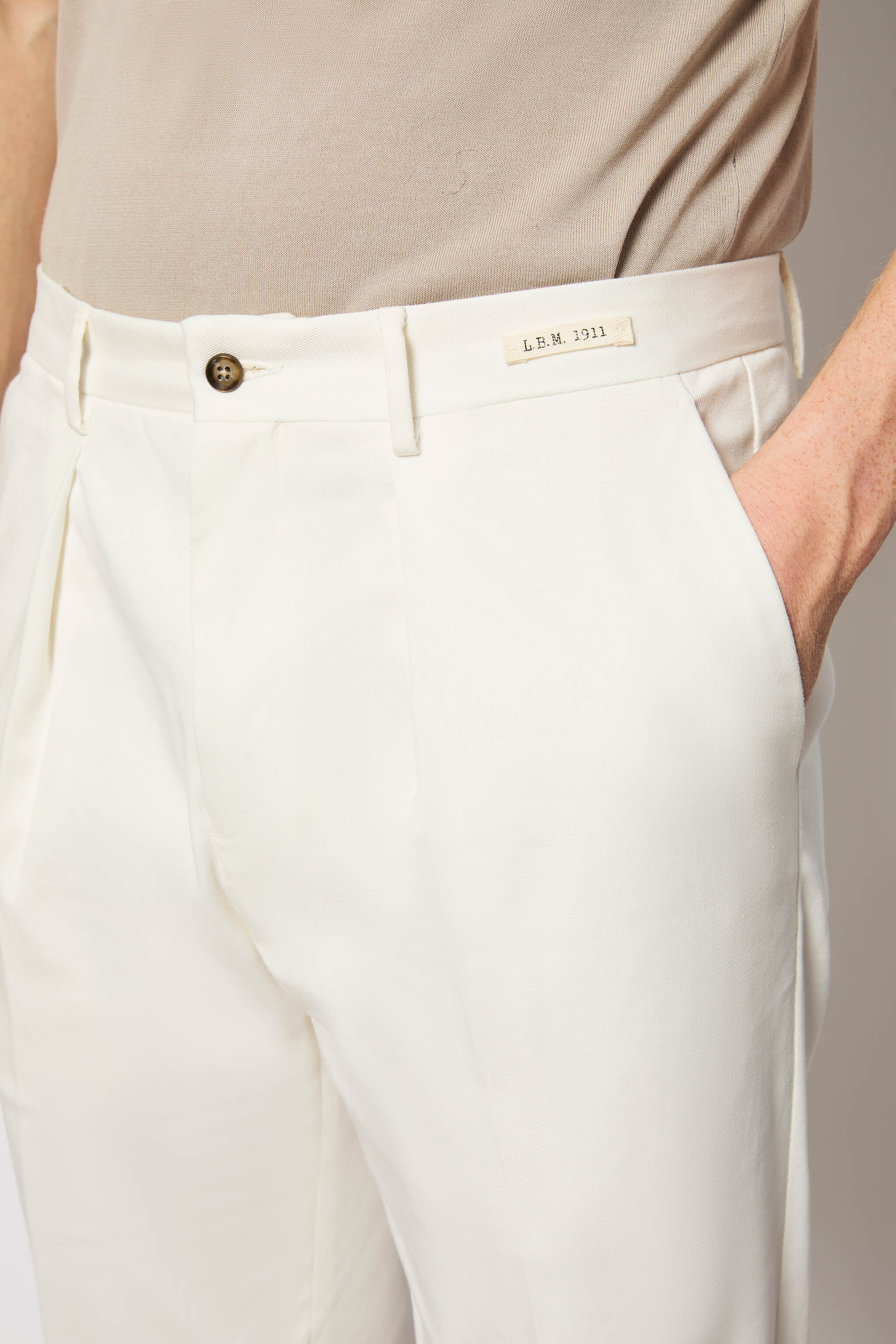 Garment-dyed DUKE pants - white