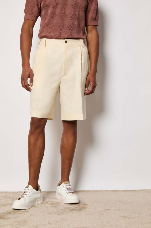 MARK bermuda shorts untreated - ivory