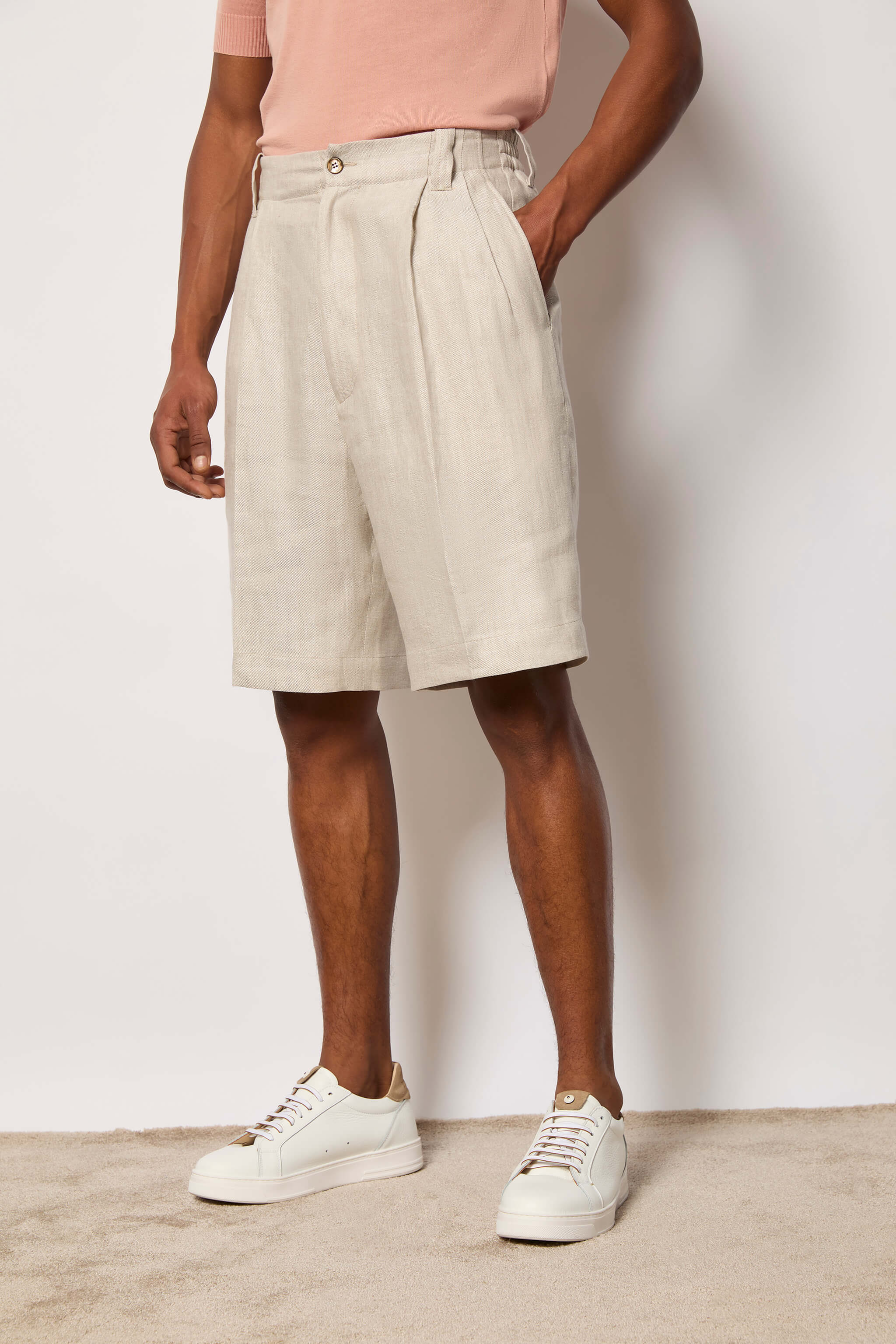 MARK bermuda shorts untreated - ivory