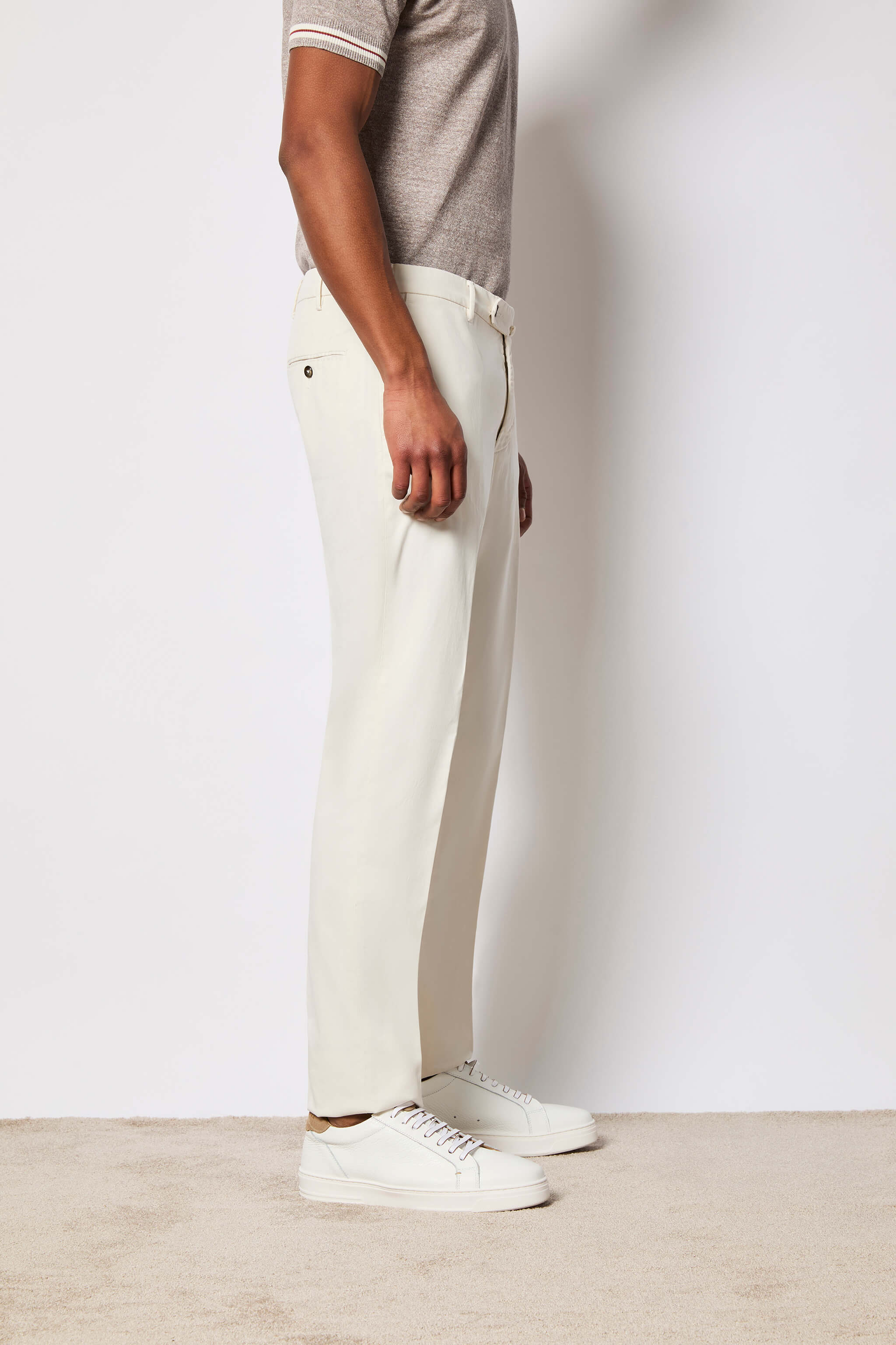 Garment-dyed RAY pants - white