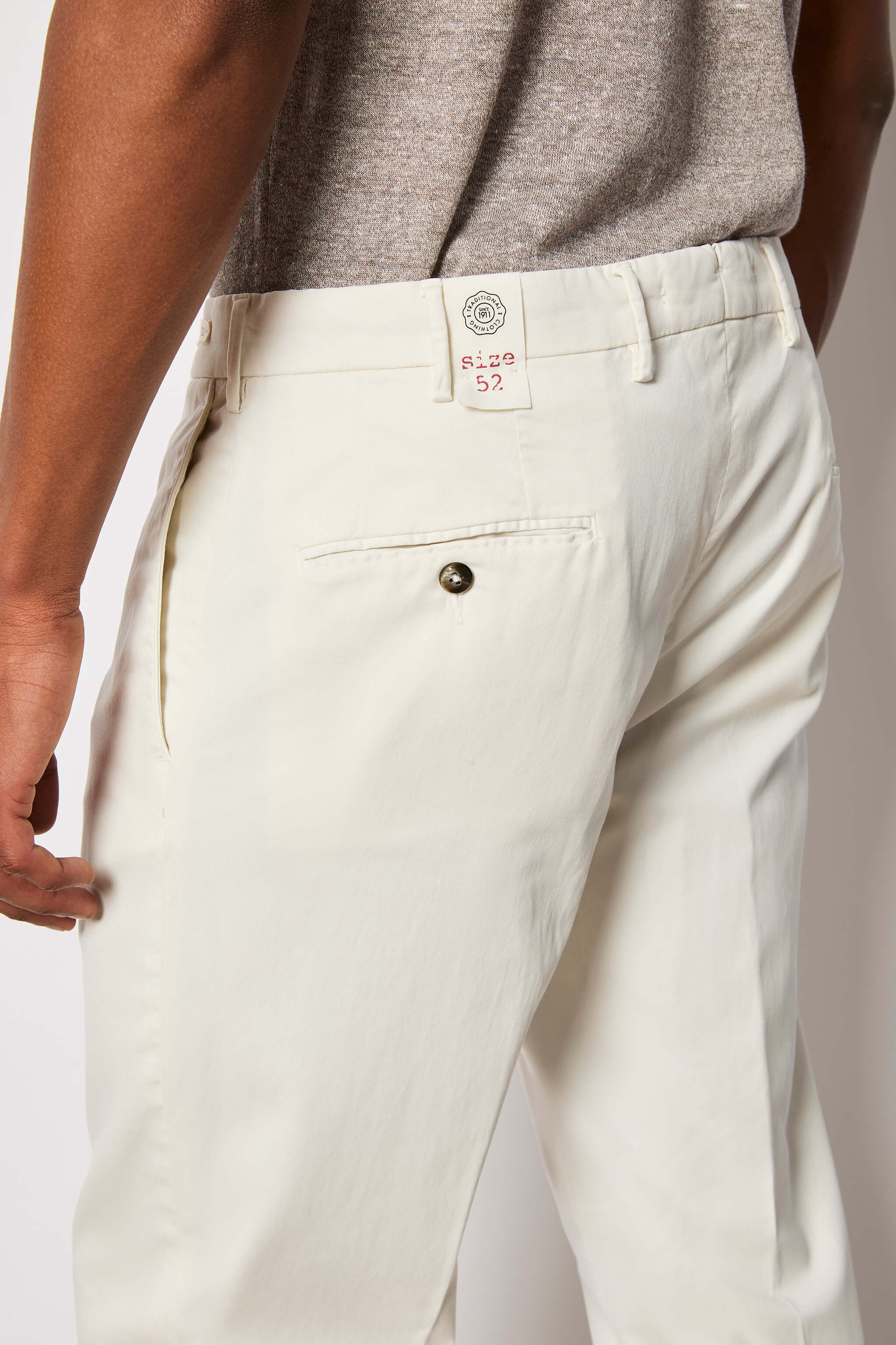 Garment-dyed RAY pants - white