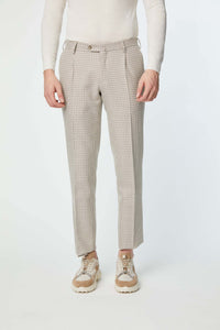 Michael pants in houndstooth beige