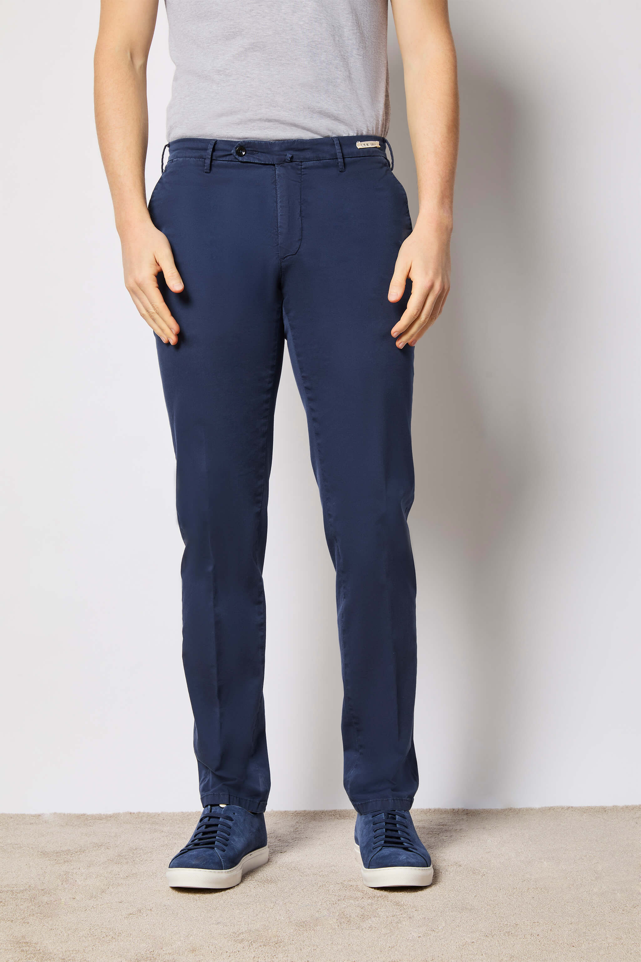 Garment-dyed ELTON pants - dark blue