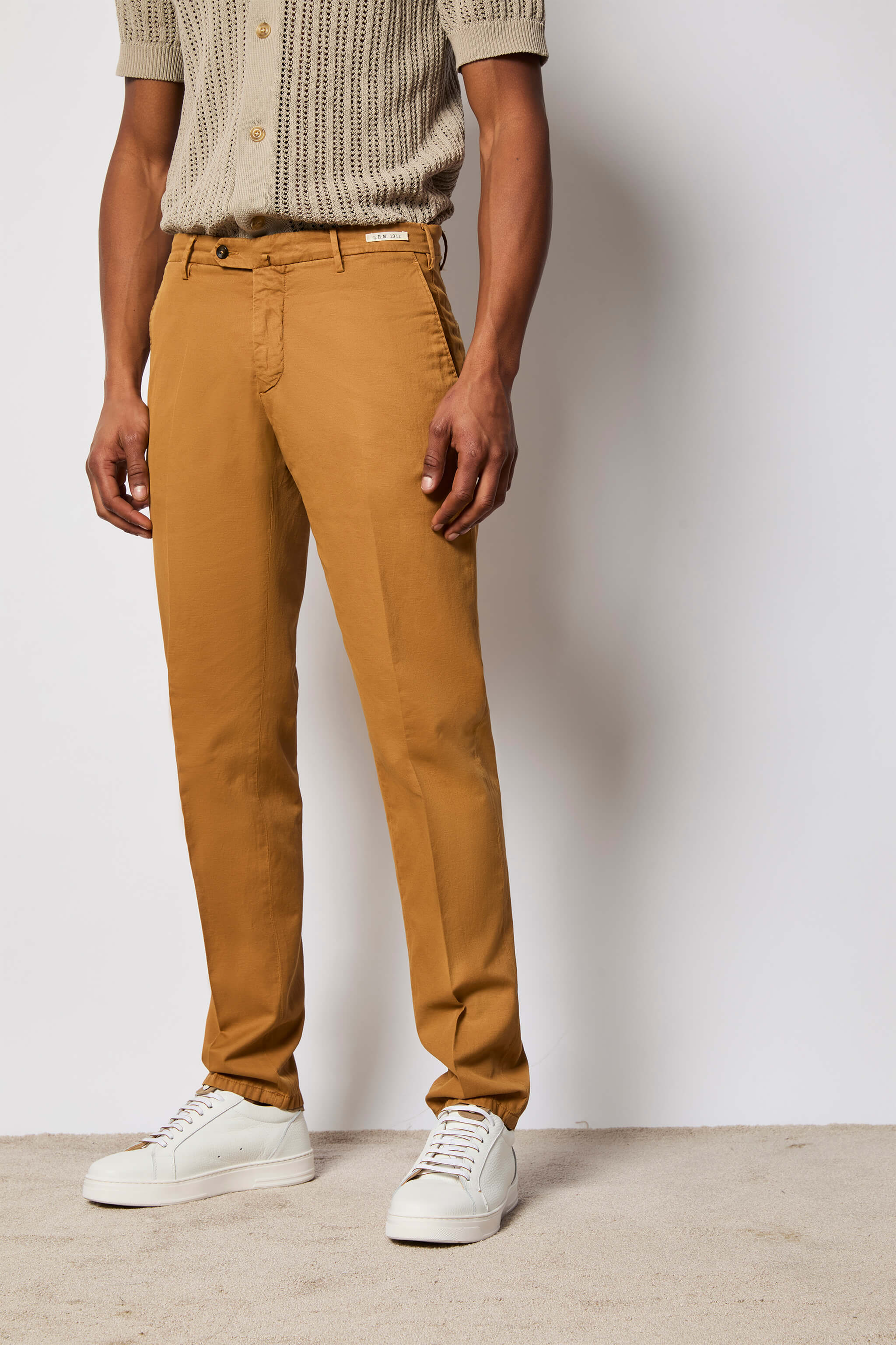 Garment-dyed ELTON pants - ochre