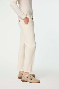 Garment-dyed elton pants off-white white