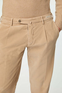 Pantalone michael tinto capo beige terra