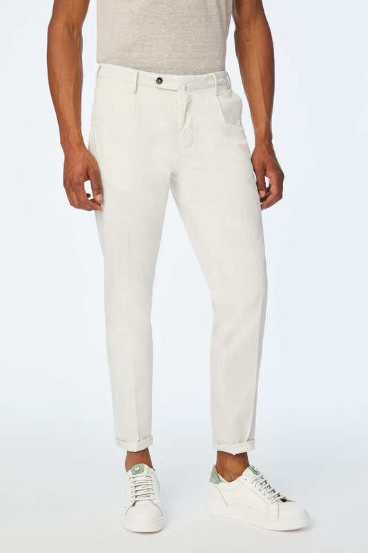 Garment-dyed MICHAEL pants in White