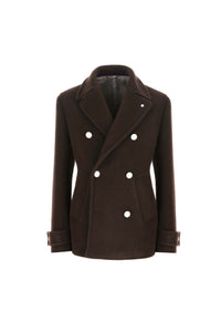 Untreated peacoat in dark brown brown