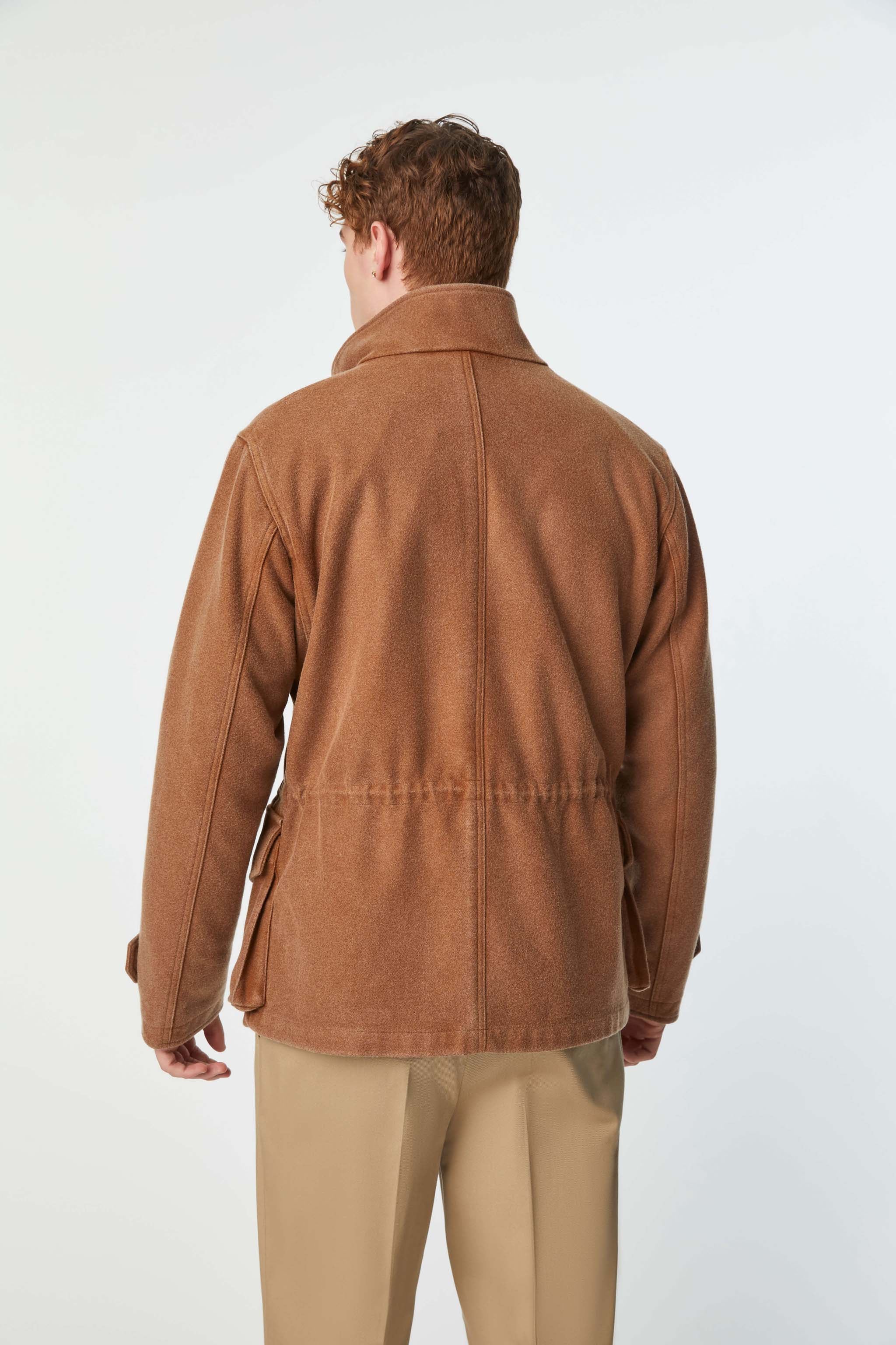 Garment-dyed field jacket in burnt brown