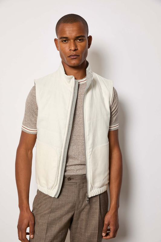 Padded gilet untreated - beige