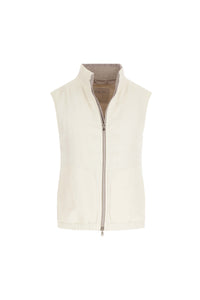 Gilet imbottito non trattato beige bianco