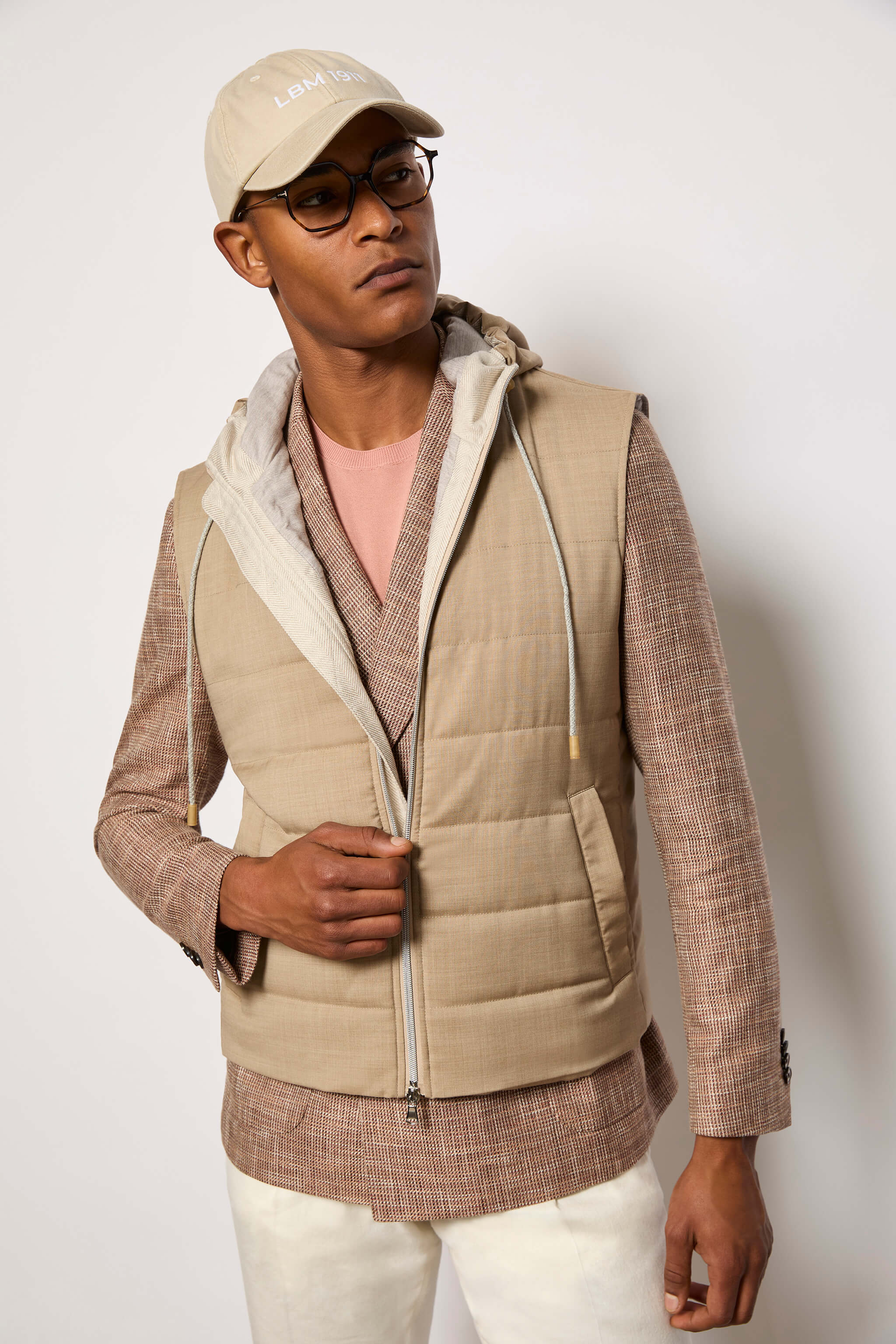 Padded gilet beige