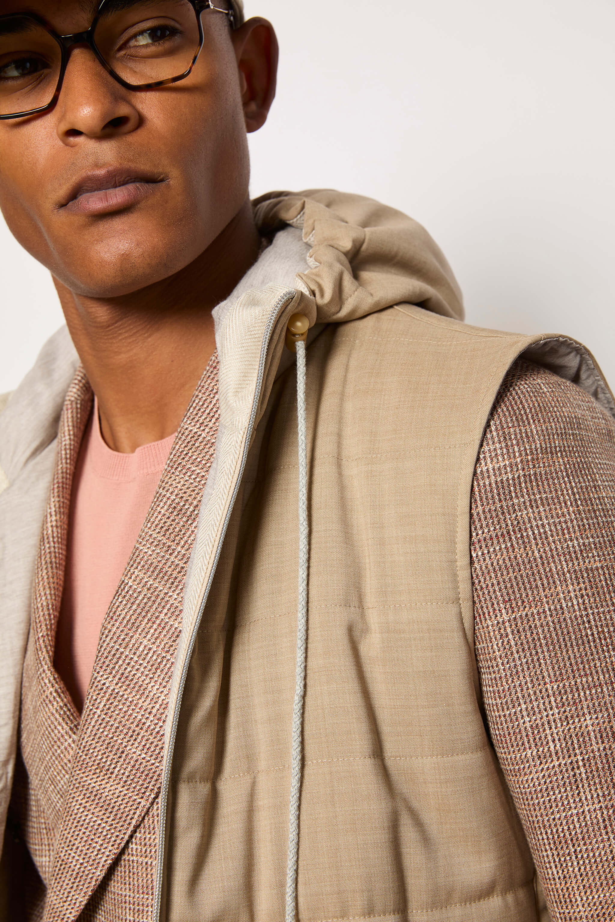 Padded gilet beige