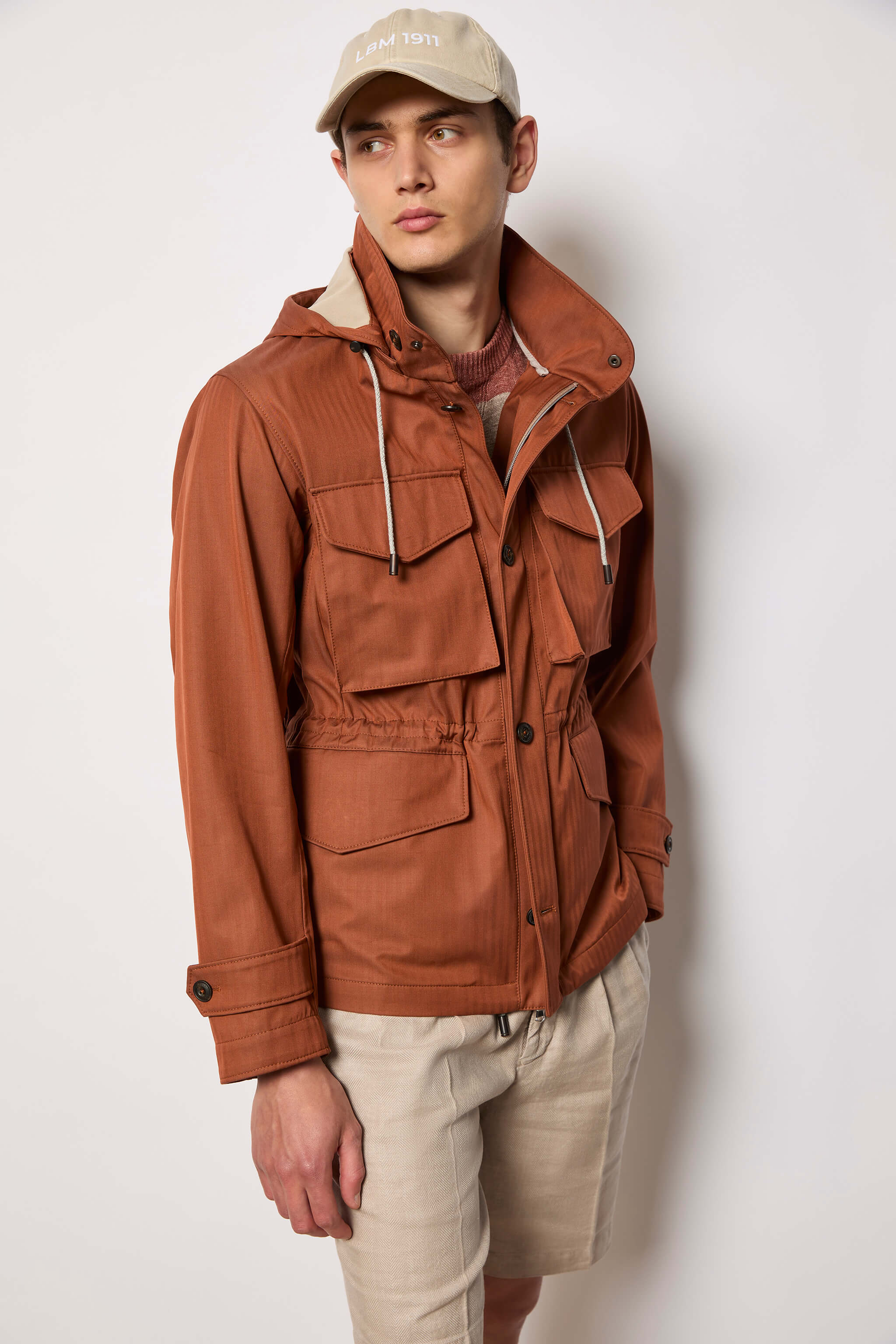 Field jacket non trattata terracotta