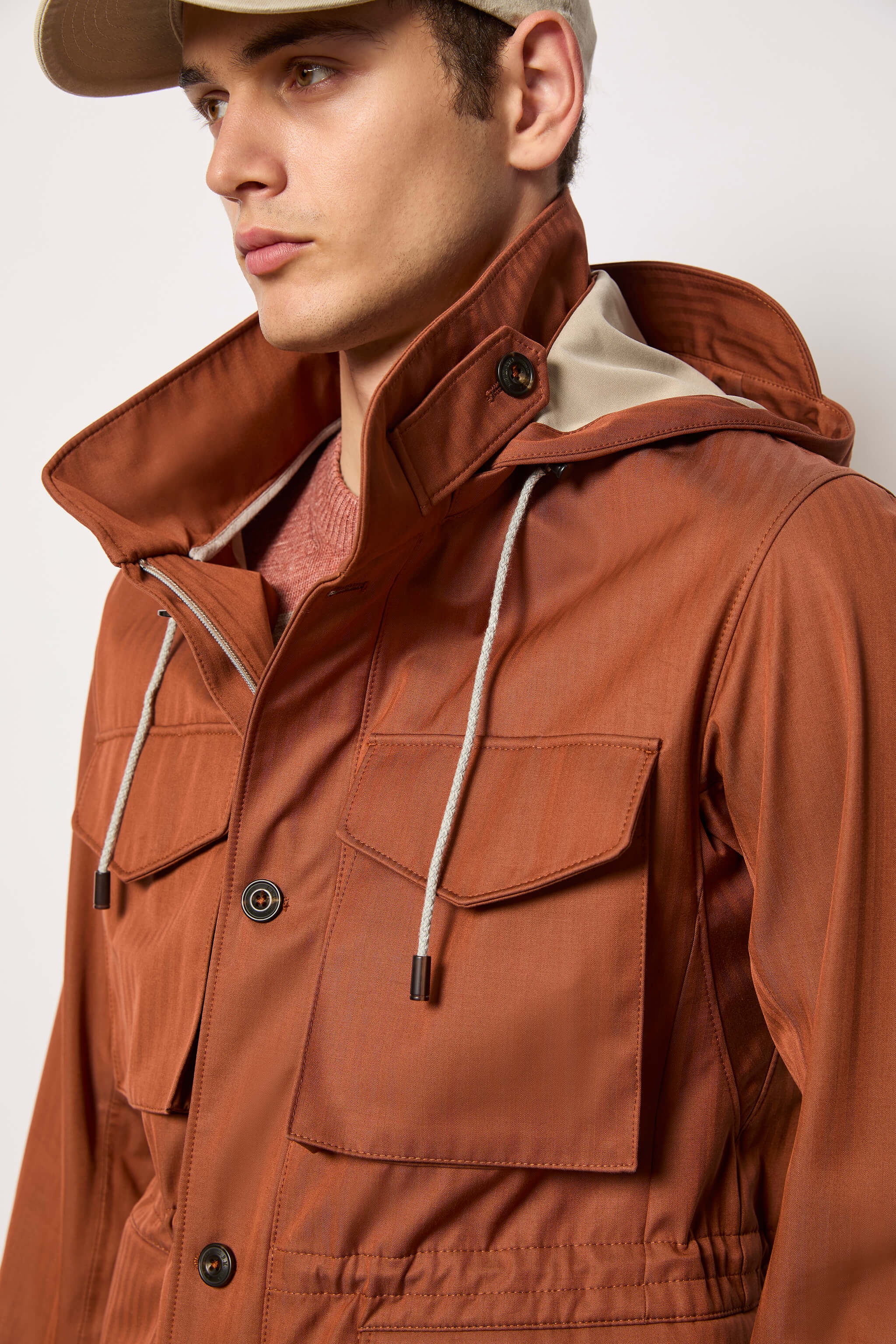 Field jacket non trattata terracotta