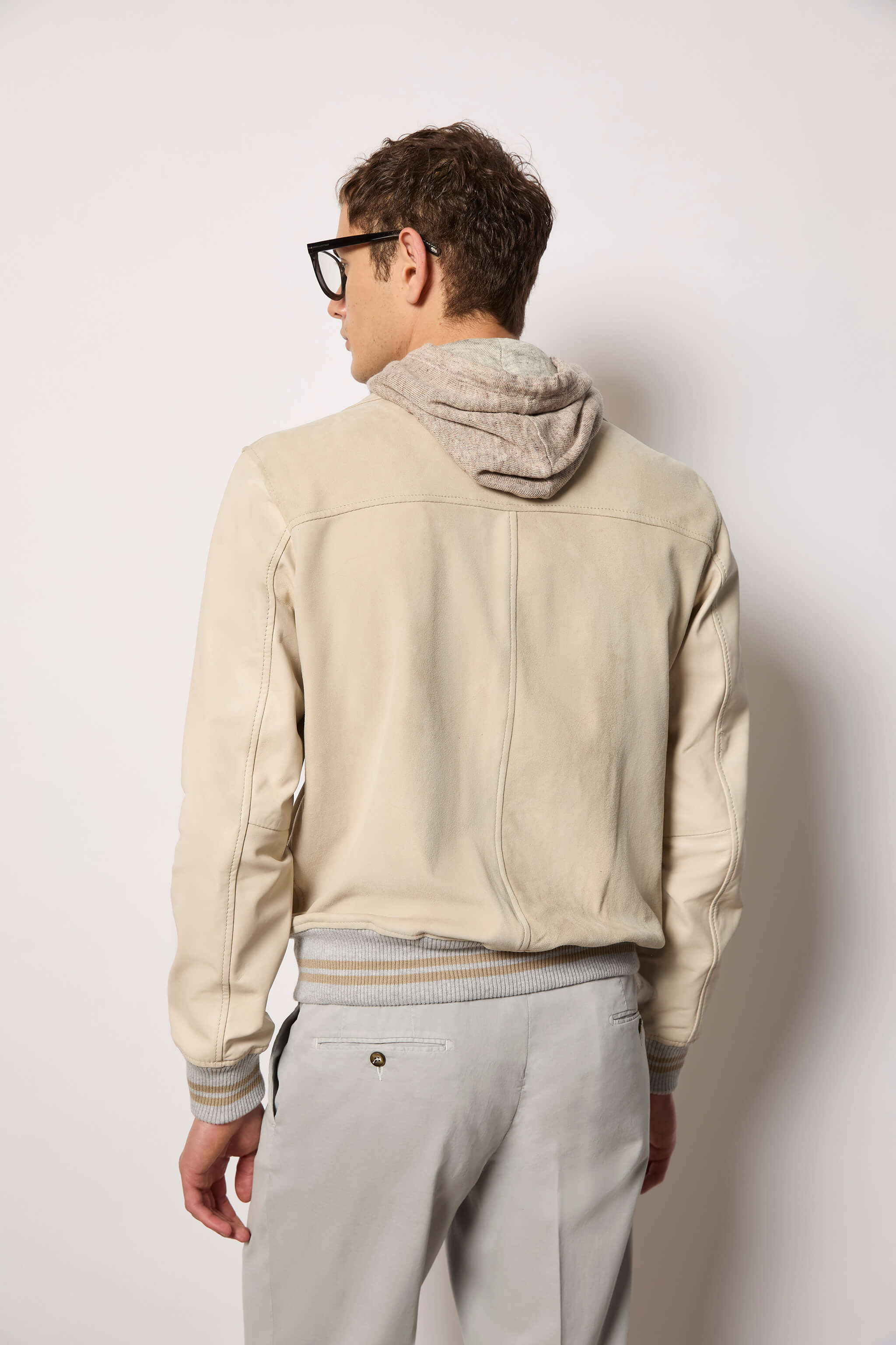 Giubbino in suede beige