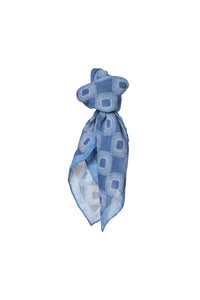 Geometric-print neck scarf - powder blue light blue