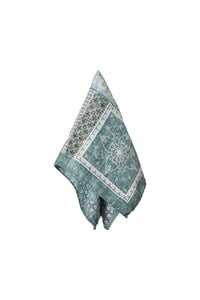 Paisley-pattern silk pocket square - green ottanio