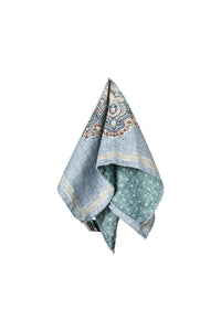 Paisley-pattern silk pocket square - powder blue ottanio