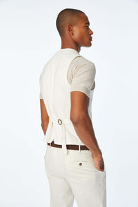 Garment-dyed mike vest in white white
