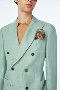 Double-breasted slim fit tom jacket in green light green