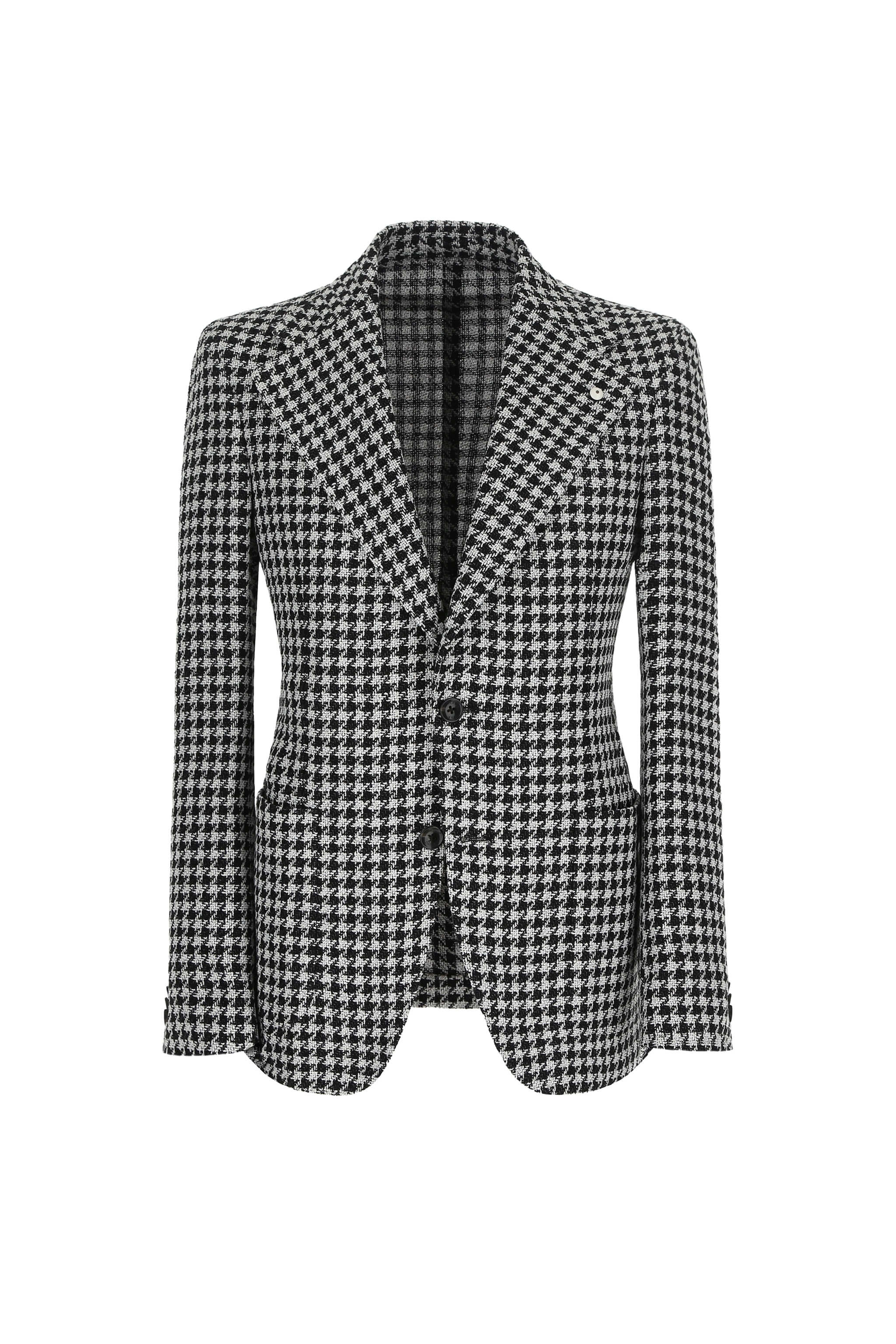 Slim Single Breasted Houndstooth Blazer