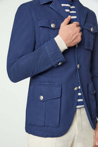 Garment-dyed sahara jacket in blue blue