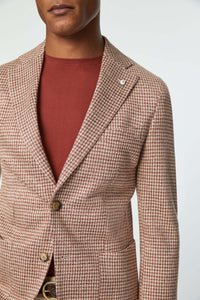 Houndstooth jersey jack jacket bordeaux