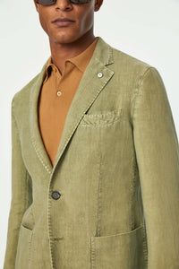 Garment-dyed jack jacket in green light green