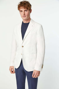 Garment-dyed jack jacket in white white