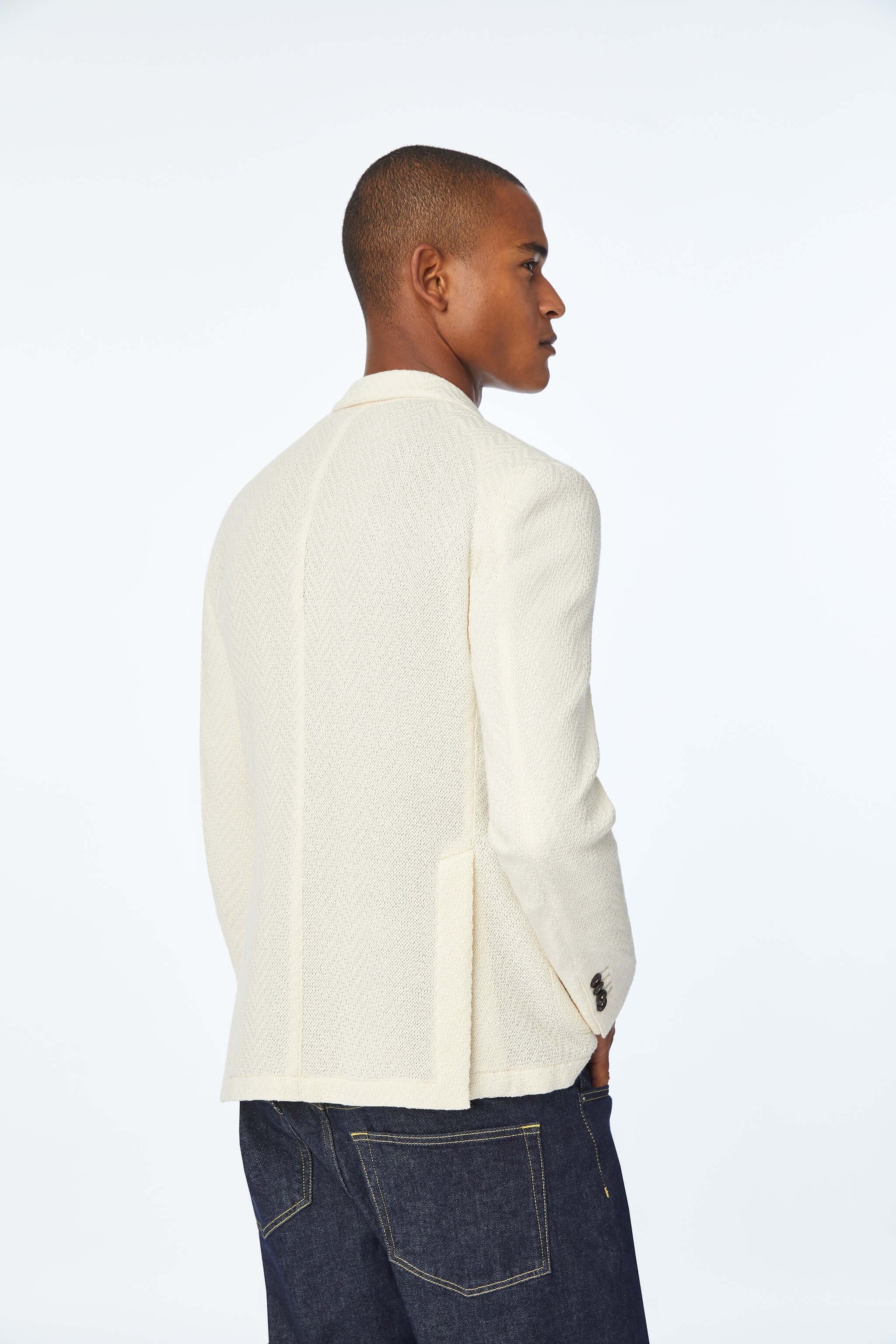 Double-breasted PUNTO jacket in Ivory
