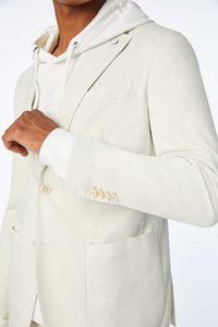 Garment-dyed jack jacket in white white