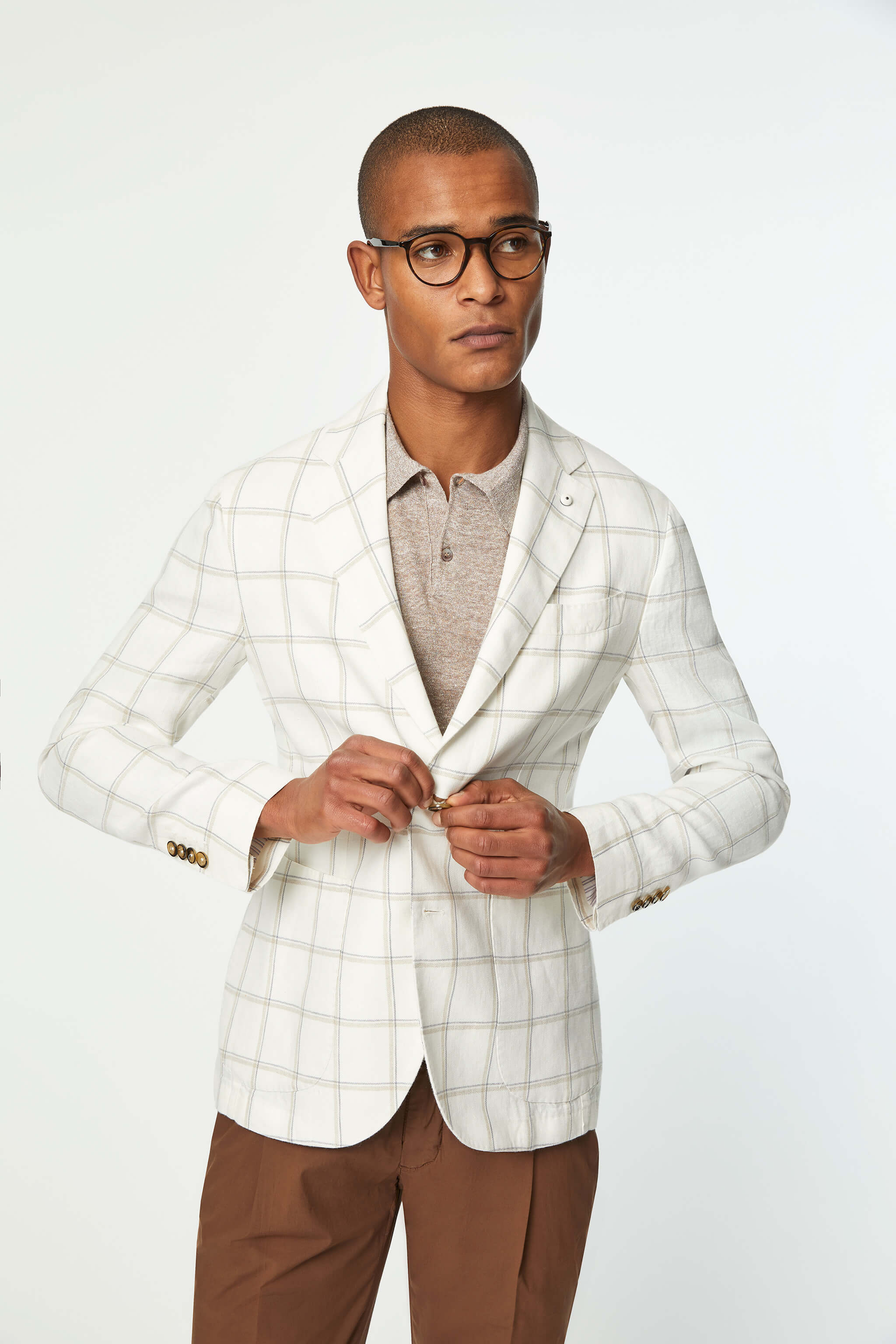 Garment-washed slim JACK jacket in White