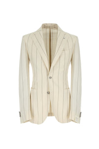 Garment-washed, slim fit jack jacket in white white