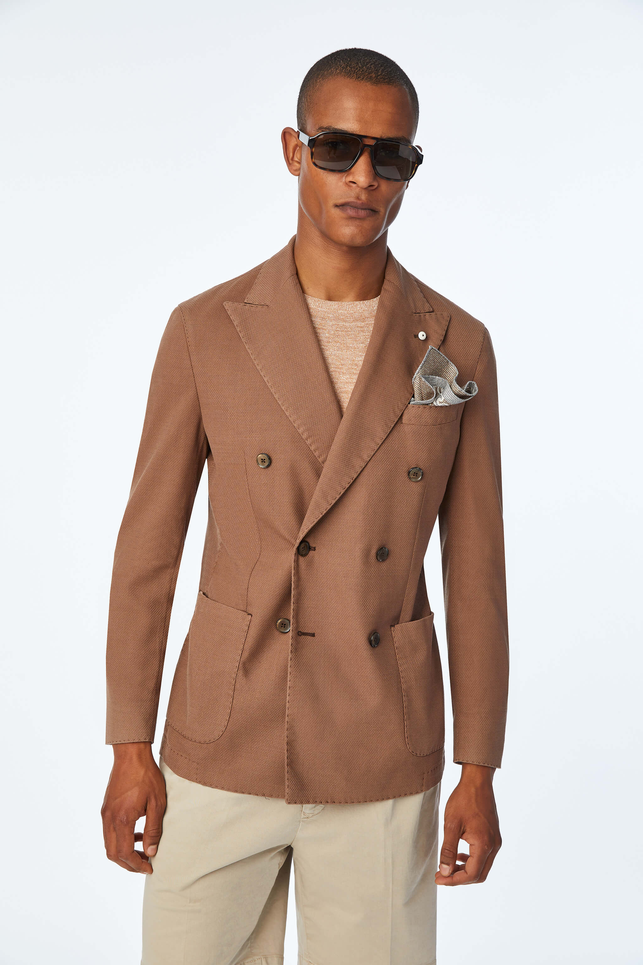 Double-breasted TOM jacket in Brown